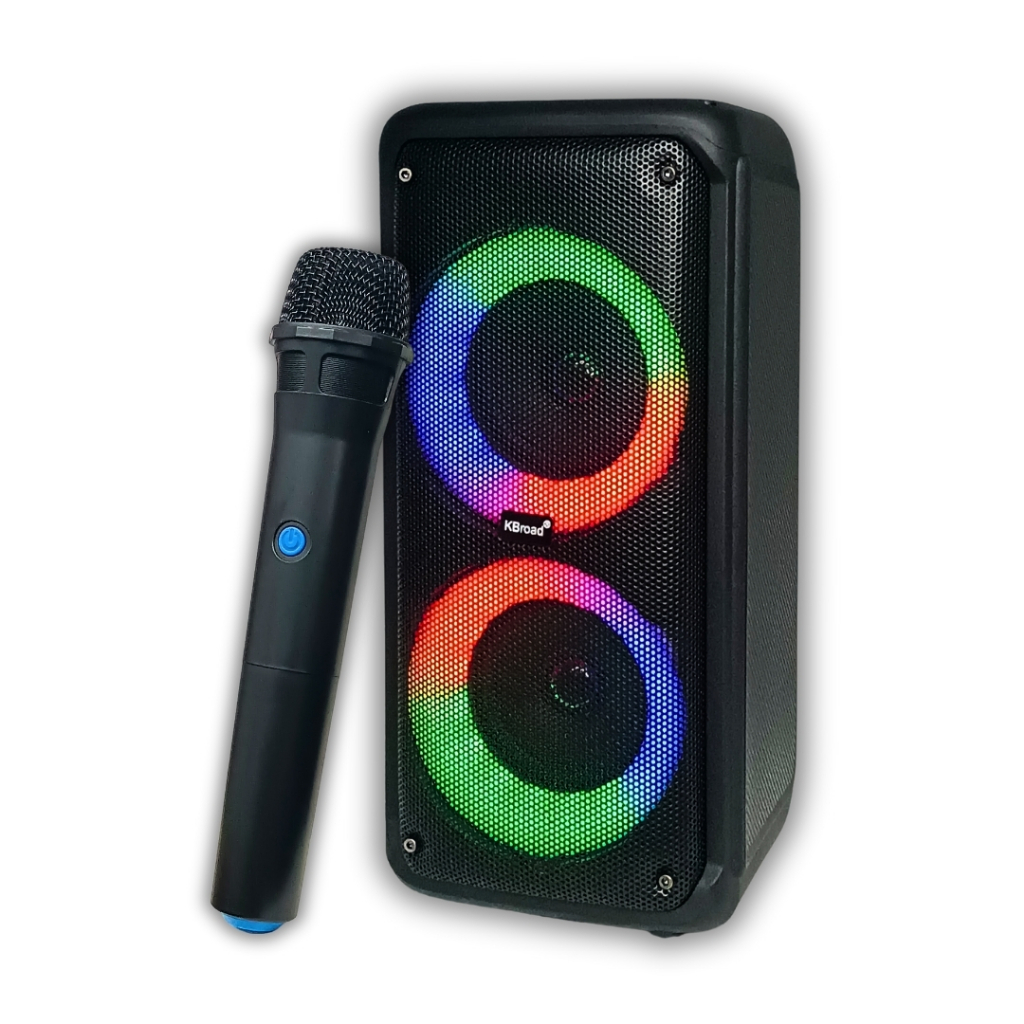 Caixa de Som Bluetooth LED RGB PartyBox Wireless Subwoofer Karaokê Com Microfone Portátil Rádio Fm em Oferta na Shopee