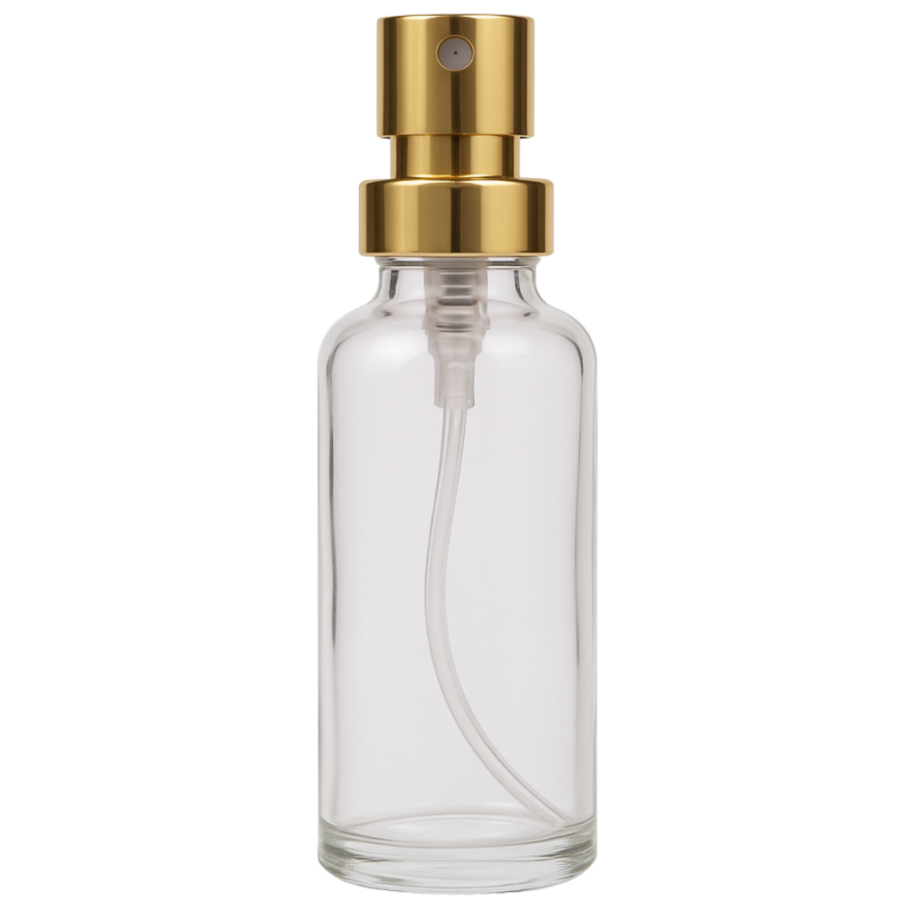 Kit Frasco Perfume Recrave Flaconete Cilíndro 15ml Bocal 15mm Com Válvula Luxo Dourada