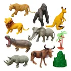 Animal Selvagem Zoológico Leão Elefante Leoa Gorila Canguru Brinquedos Criança Rinoceronte Bichos Bichinhos Safari Kit