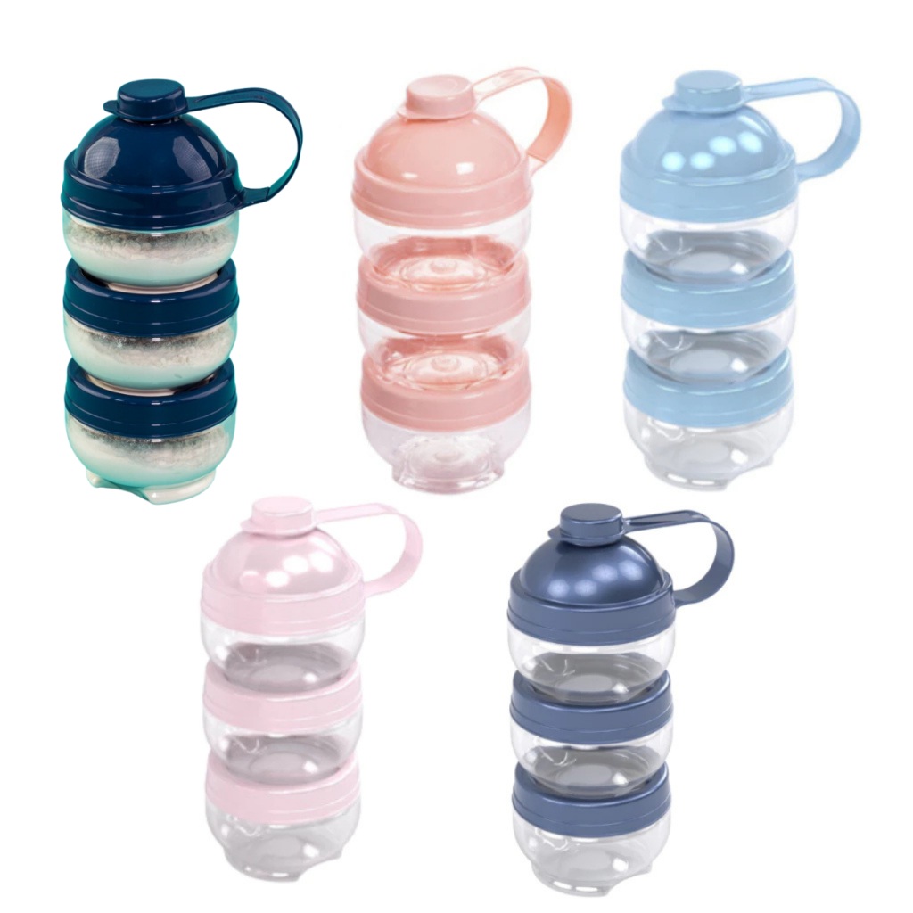 Dosador Leite Em Pó Gire E Trave 3 Potes 465 ml Praticidade Passeios - Plasutil em Oferta na Shopee