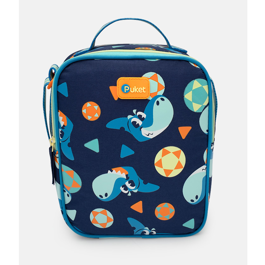 Lancheira Térmica Azul Escolar Menino Estampa Tubarão Futevôlei Puket em Oferta na Shopee