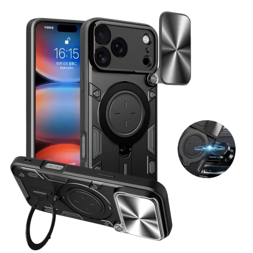 Capa Proteção Nível Militar C Suporte 360 e Proteção de Câmera iPhone 17, 17 Pro, 17 Air, 17 pro Max