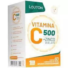 Vitamina C 500mg com Zinco Quelato Vegano Lauton - 60 comprimidos