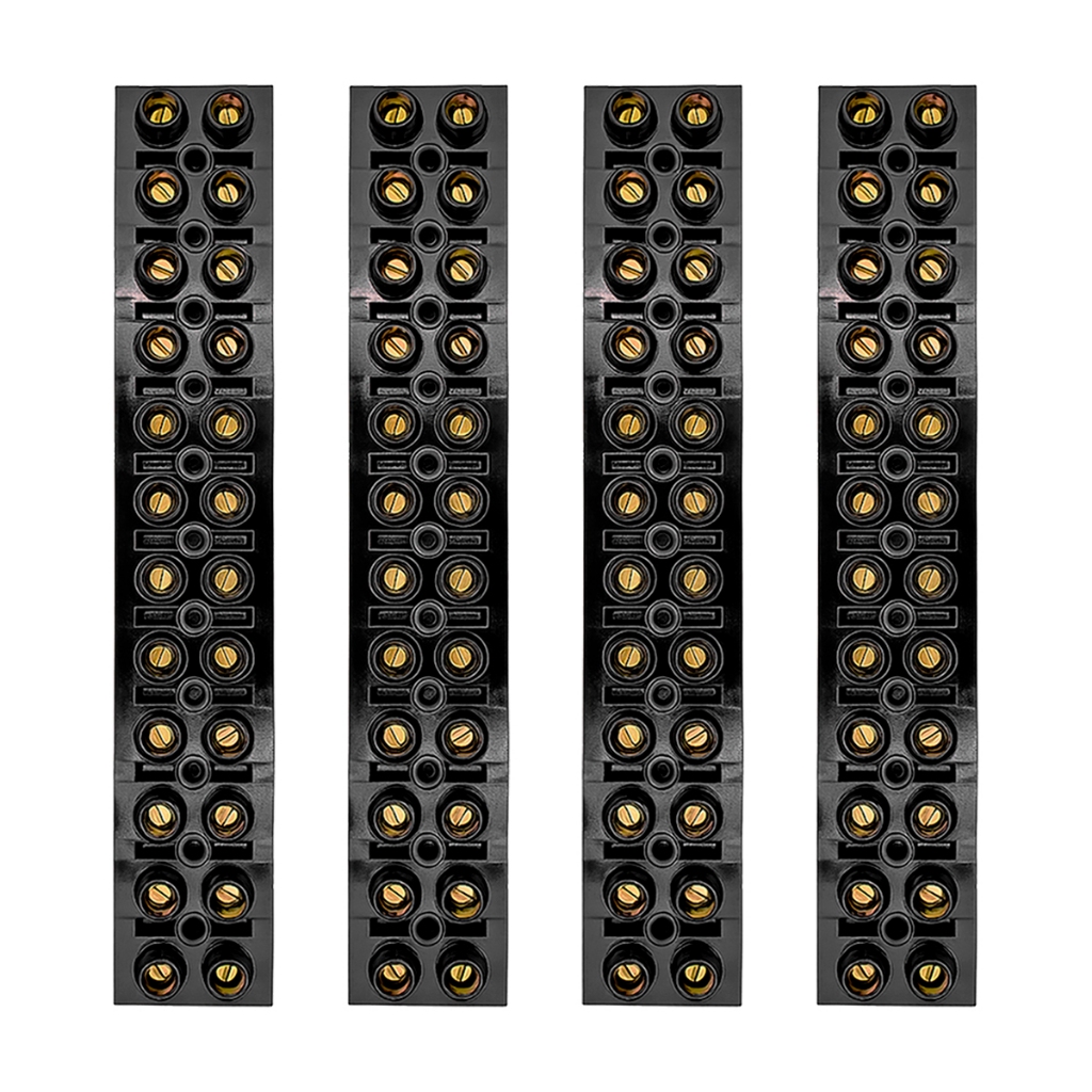 4 Blocos Terminal Conector Barra 16mm 12 Bornes Baquelite