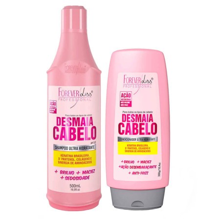 Forever liss desmaia cabelo shampoo 500ml e condicionador 300ml