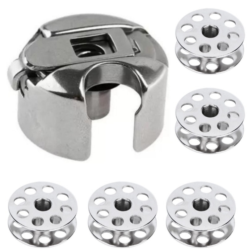 Caixa de Bobina para Máquina Costura Reta Industrial + 5 Bobinas Canelinha Carretilha em Oferta na Shopee