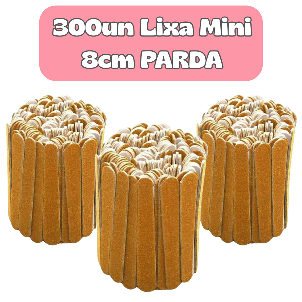 Kit com 300un Mini Lixa de Unha 8cm PARDA – Descartável, Uso Profissional, Ideal para Manicure e Pedicure em Oferta na Shopee