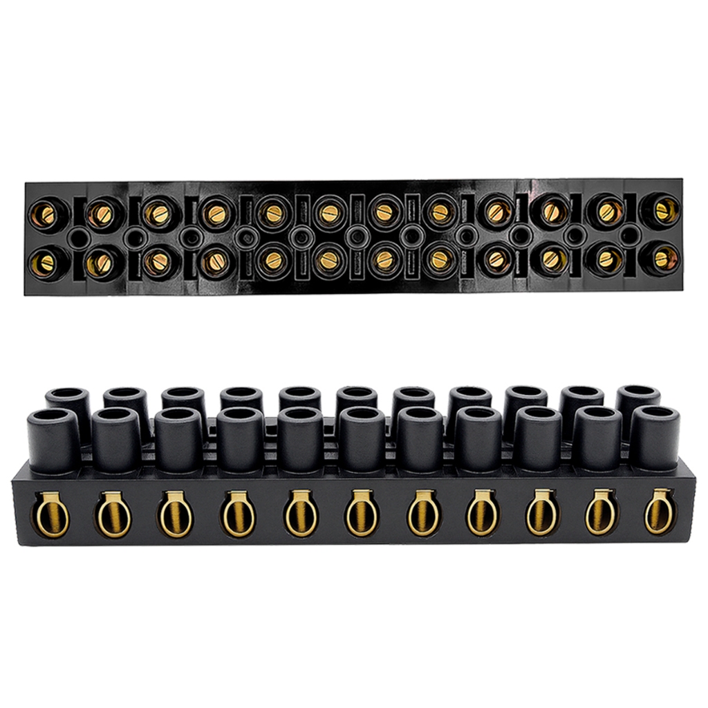 Bloco Terminal Conector Em Barra 6mm 12 Bornes Baquelite