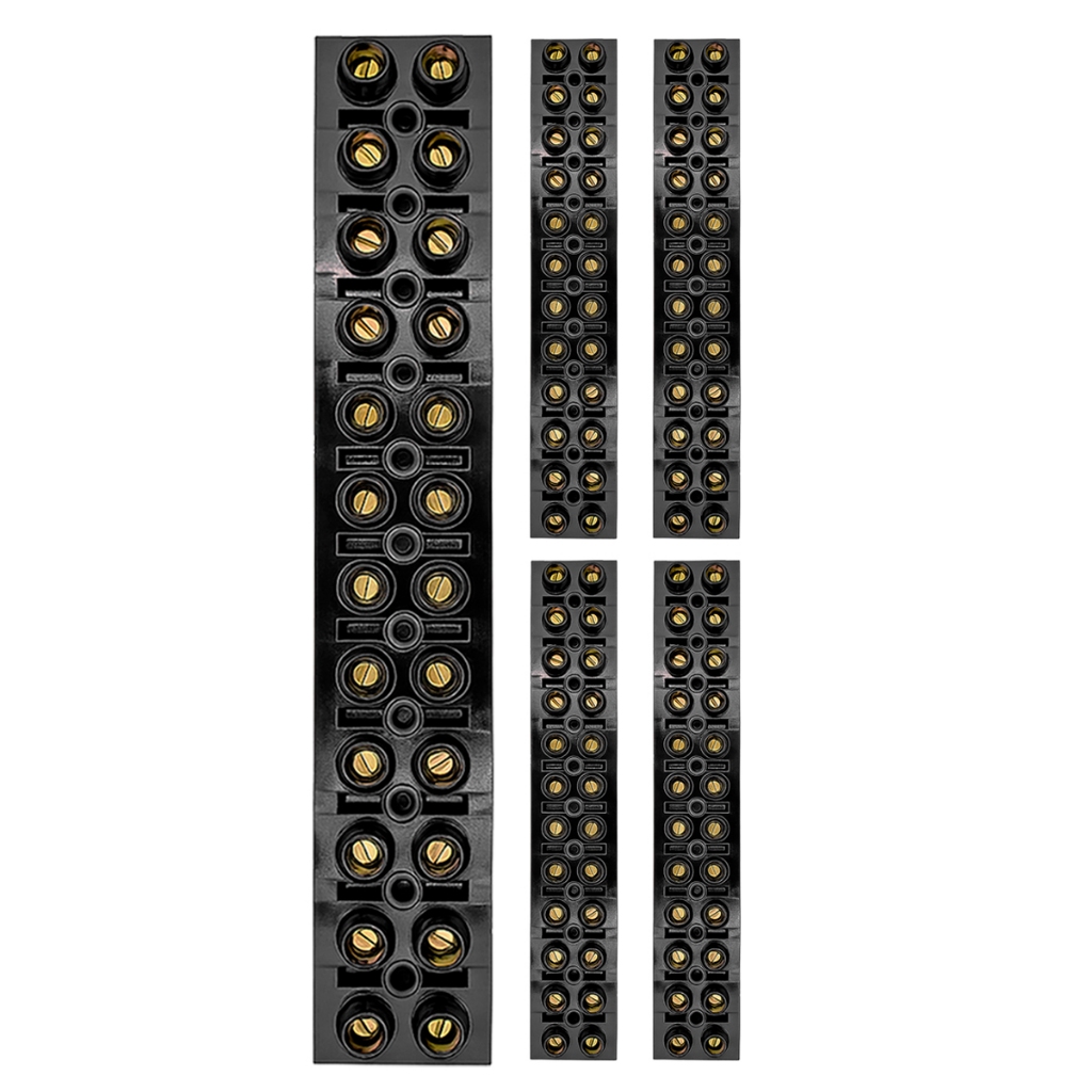 5 Blocos Terminal Conector Barra 16mm 12 Bornes Baquelite