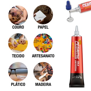 Cola Pegamil Para Tecido Papel Madeira Couro Plástico em Oferta na Shopee
