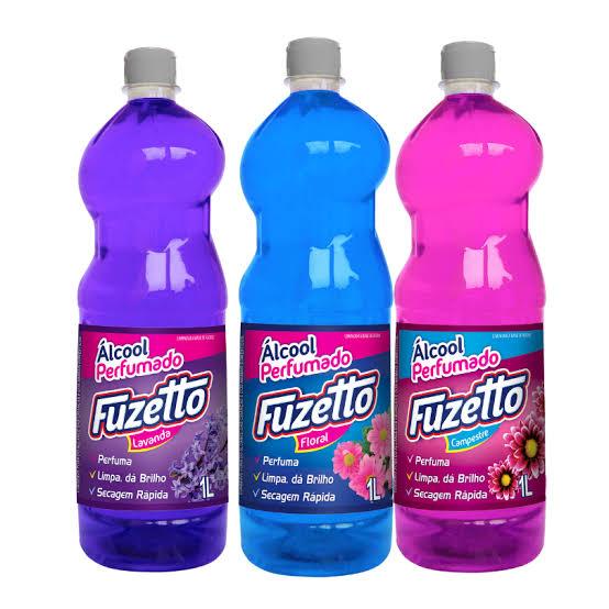 kit 3 limpador Alcool Perfumado FUZETTO 1 Litro Secagem Rápida Limpa e Dá Brilho em Oferta na Shopee