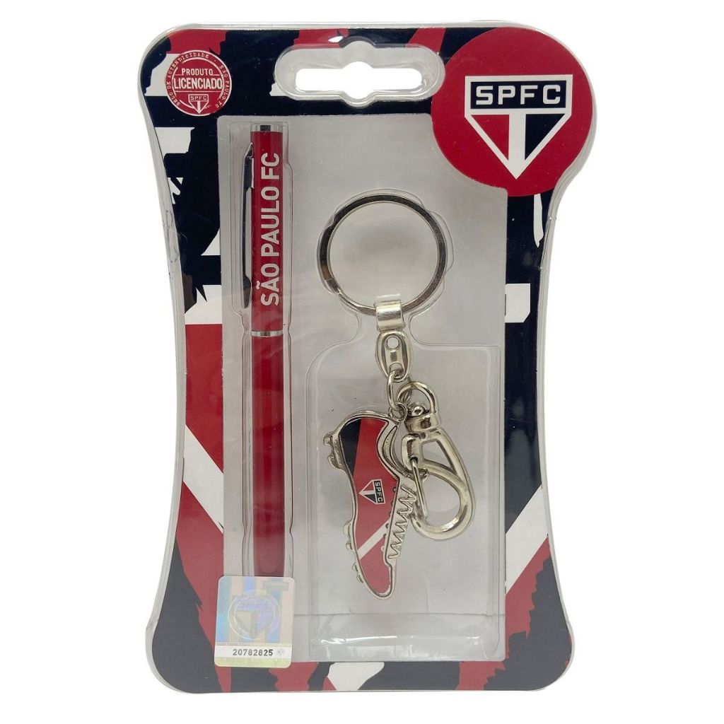 KIT CANETA E CHAVEIRO CHUTEIRA OFICIAL DO SÃO PAULO em Oferta na Shopee