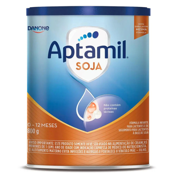Aptamil Soja 800g – Fórmula Infantil à Base de Soja, 0 a 12 Meses, Sem Glúten, Sem Leite