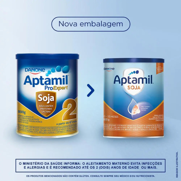 Aptamil Soja 800g – Fórmula Infantil à Base de Soja, 0 a 12 Meses, Sem Glúten, Sem Leite