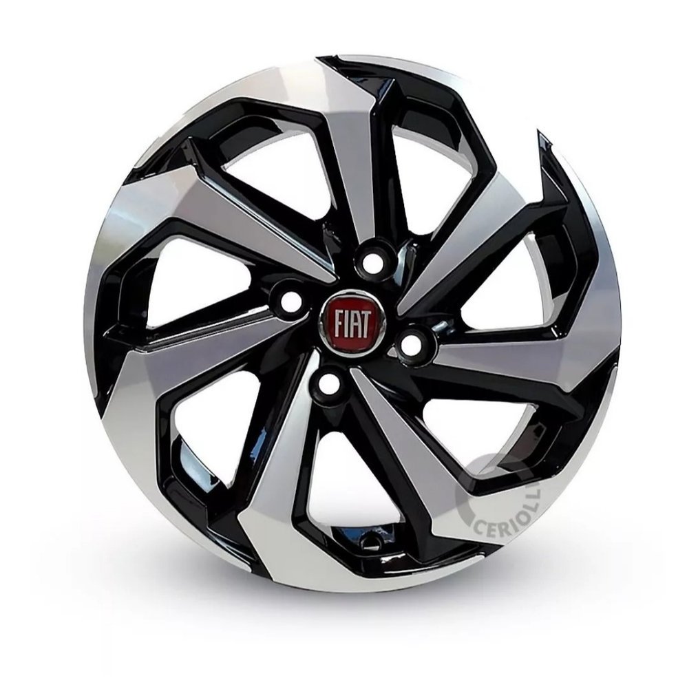 1 Roda Tarantula Aro 14 4x98 Fiat Argo Siena Palio Mobi Uno Bicos Brinde Preto Diamantado K71