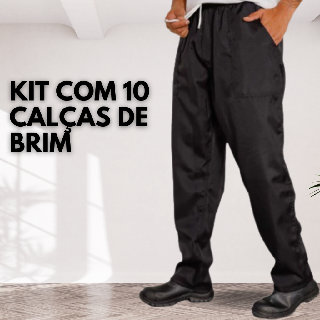 Kit Calças de Brim Pesado REFORÇADA, Uniforme Profissional para trabalho atacado cnpj