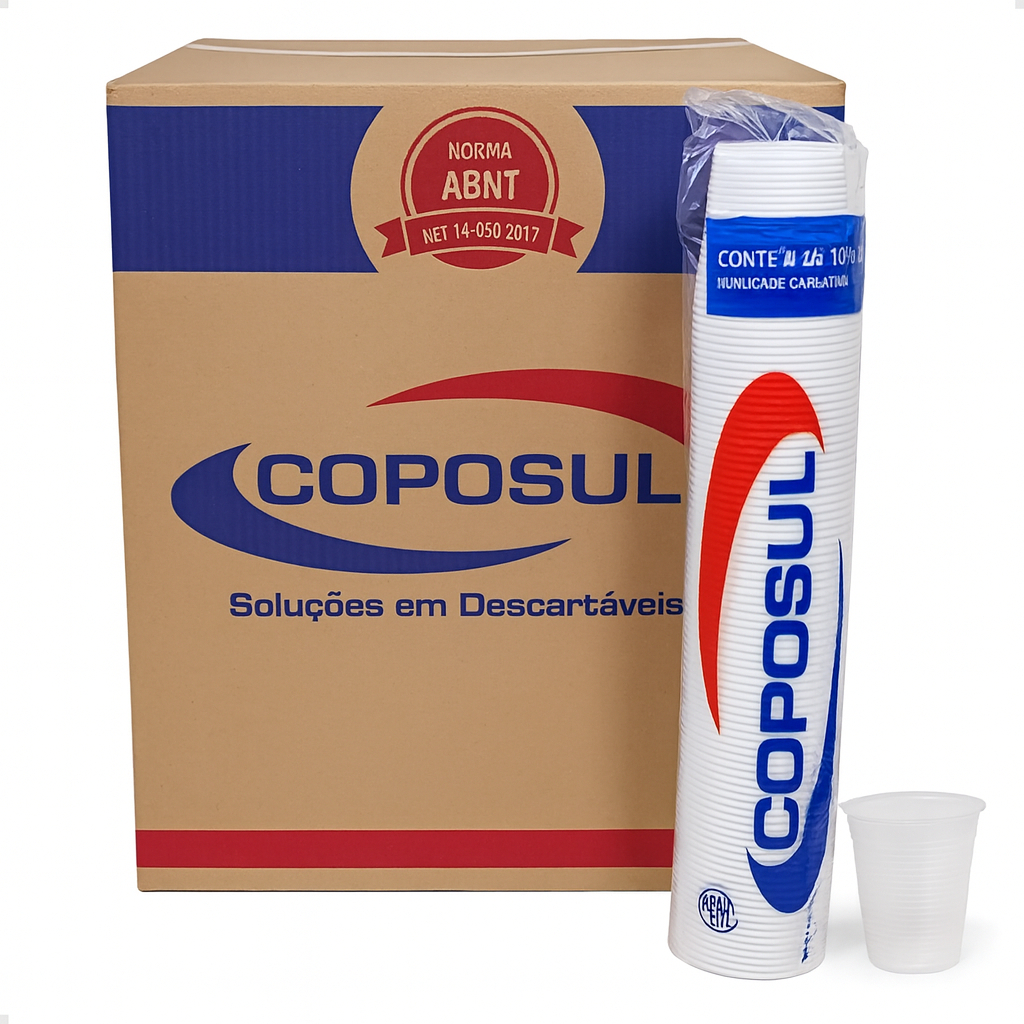 Copo Descartável 180ml Caixa com 2.500 unidades Coposul, ideal para consumo em festas em Oferta na Shopee