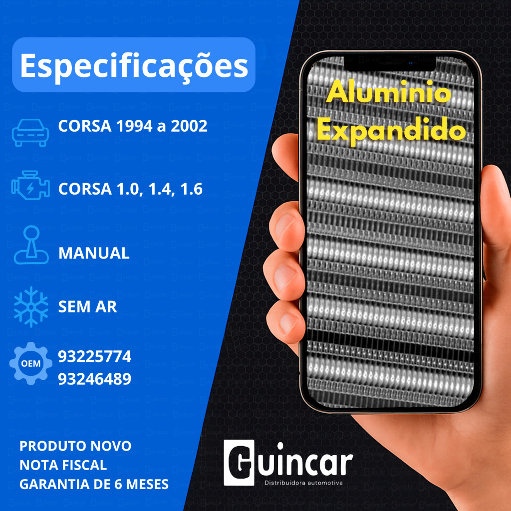 Radiador Gm Corsa Classic Sem Ar 1.0 1.4 1.6 2003 2004 2005 — imagem 2 de 2