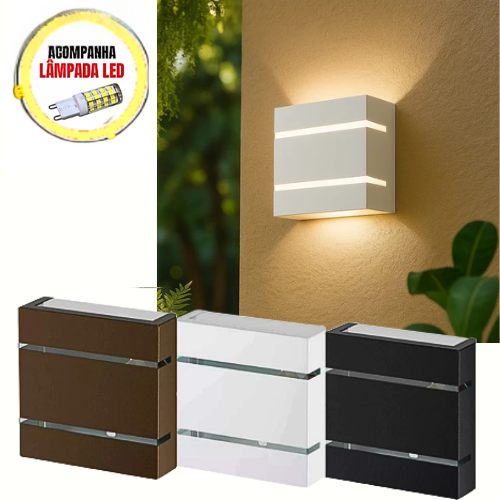 Kit 6 Arandela Luminária de Parede Externa Interna 2 Frisos 2 Focos Bivolt LED em Oferta na Shopee
