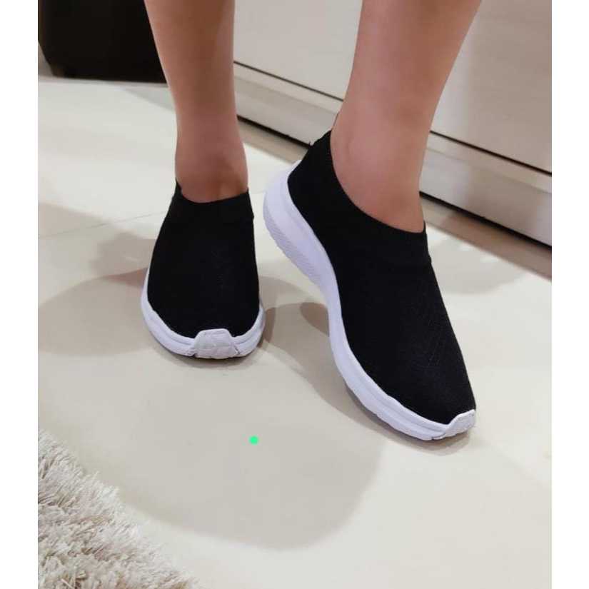 Tênis meia Feminino Confortável Sem Cadarço academia caminhada casual