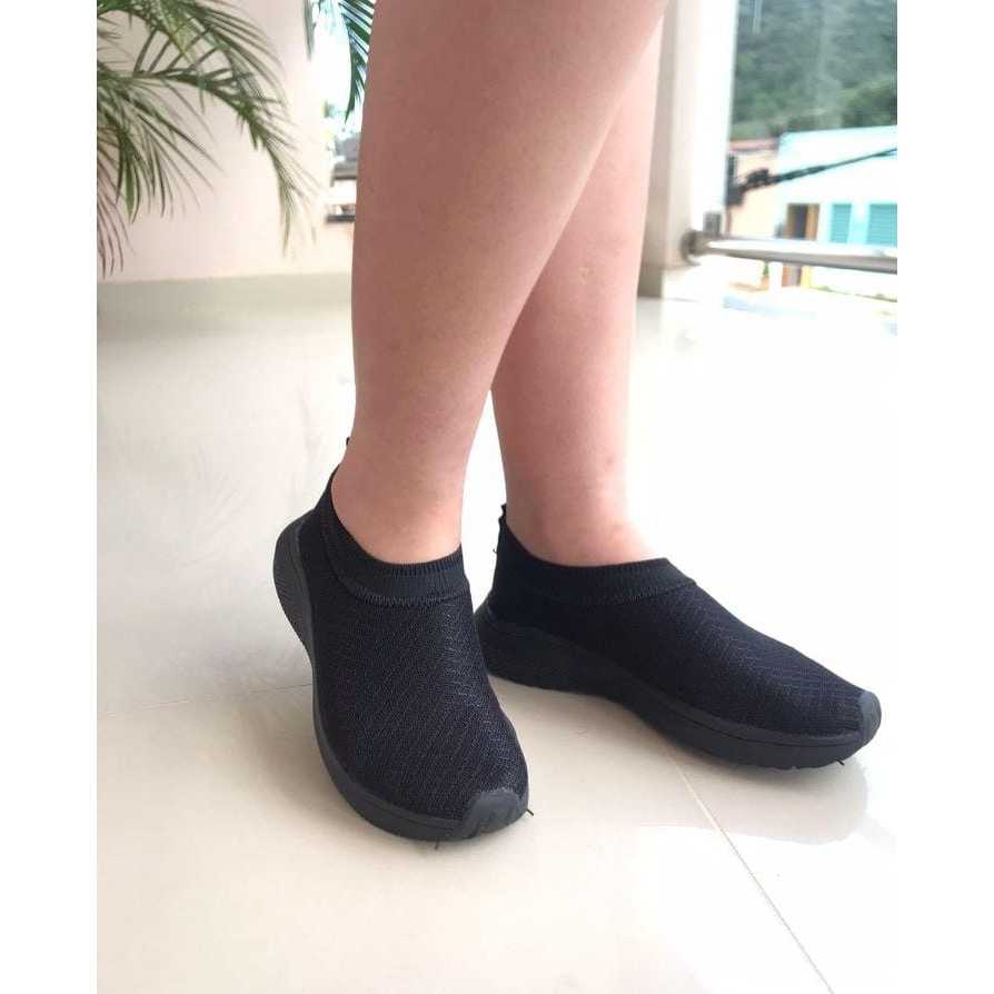 Tênis meia Feminino Confortável Sem Cadarço academia caminhada casual