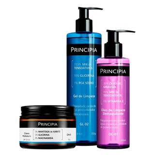Principia Kit Trio Demaquilante e Hidratante c/ Gel de Limpeza GL-02 + Creme Hidratante C…