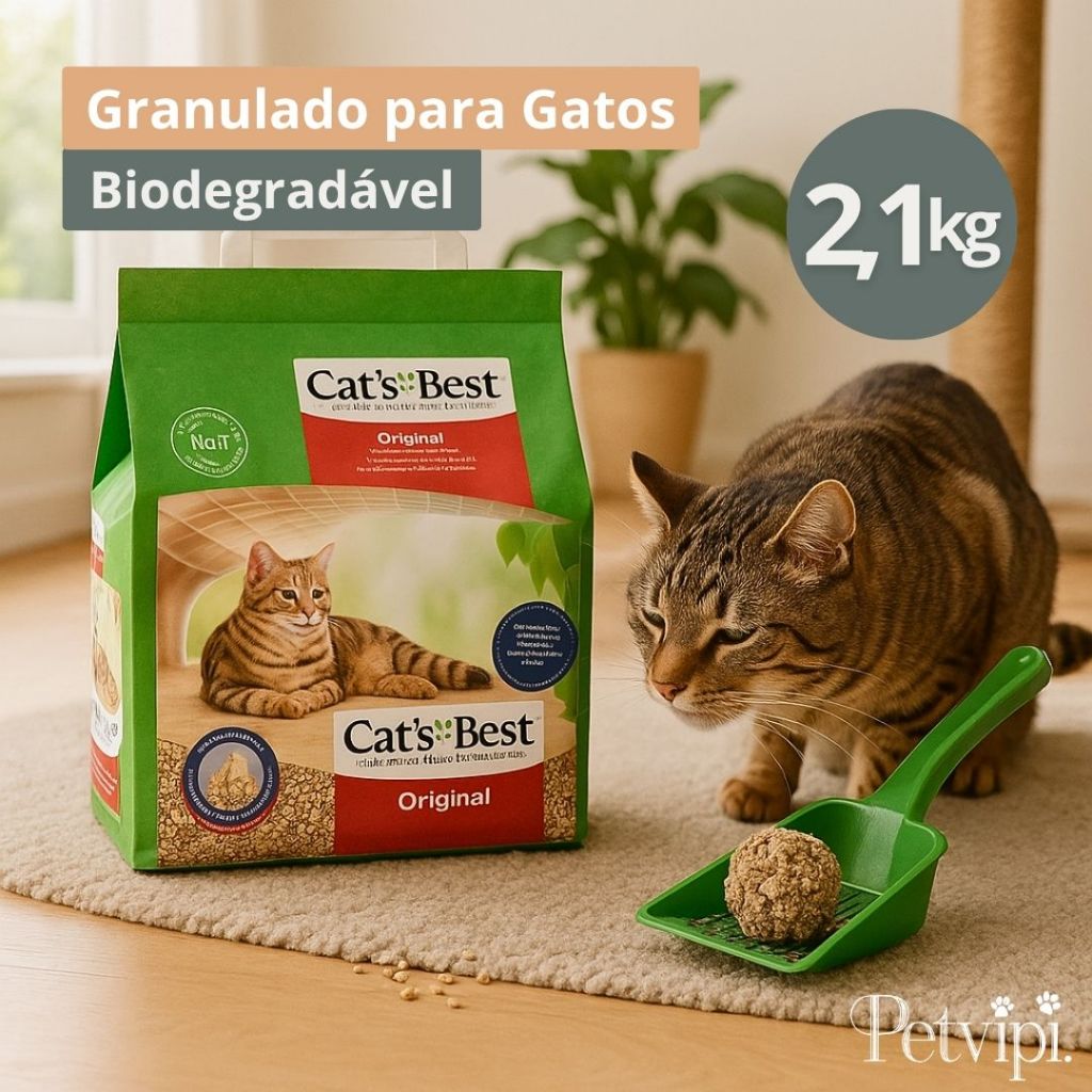 Areia Granulado Biodegradável para Gatos Cat's Best Original 2,1KG