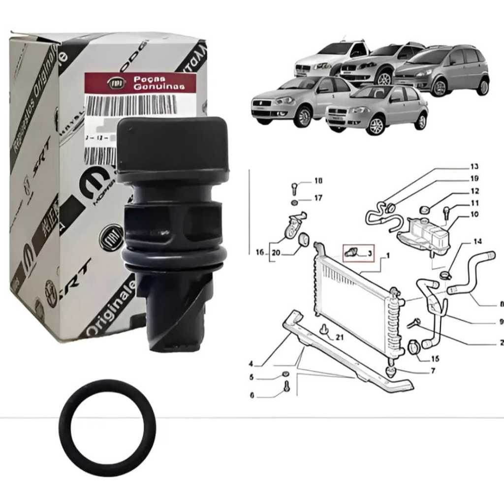 Torneira Bujão Sangrador Radiador Novo Uno Siena Palio Punto Idea Original Fiat 46815896