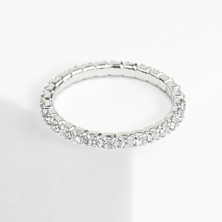 Anel Feminino Aparador de Aliança com Cravejado Brilhante Banhado a Prata em Oferta na Shopee