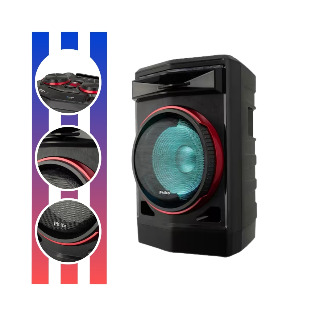 Caixa De Som Acústica Pcx7100 Flash Lights Bass 750w Philco em Oferta na Shopee