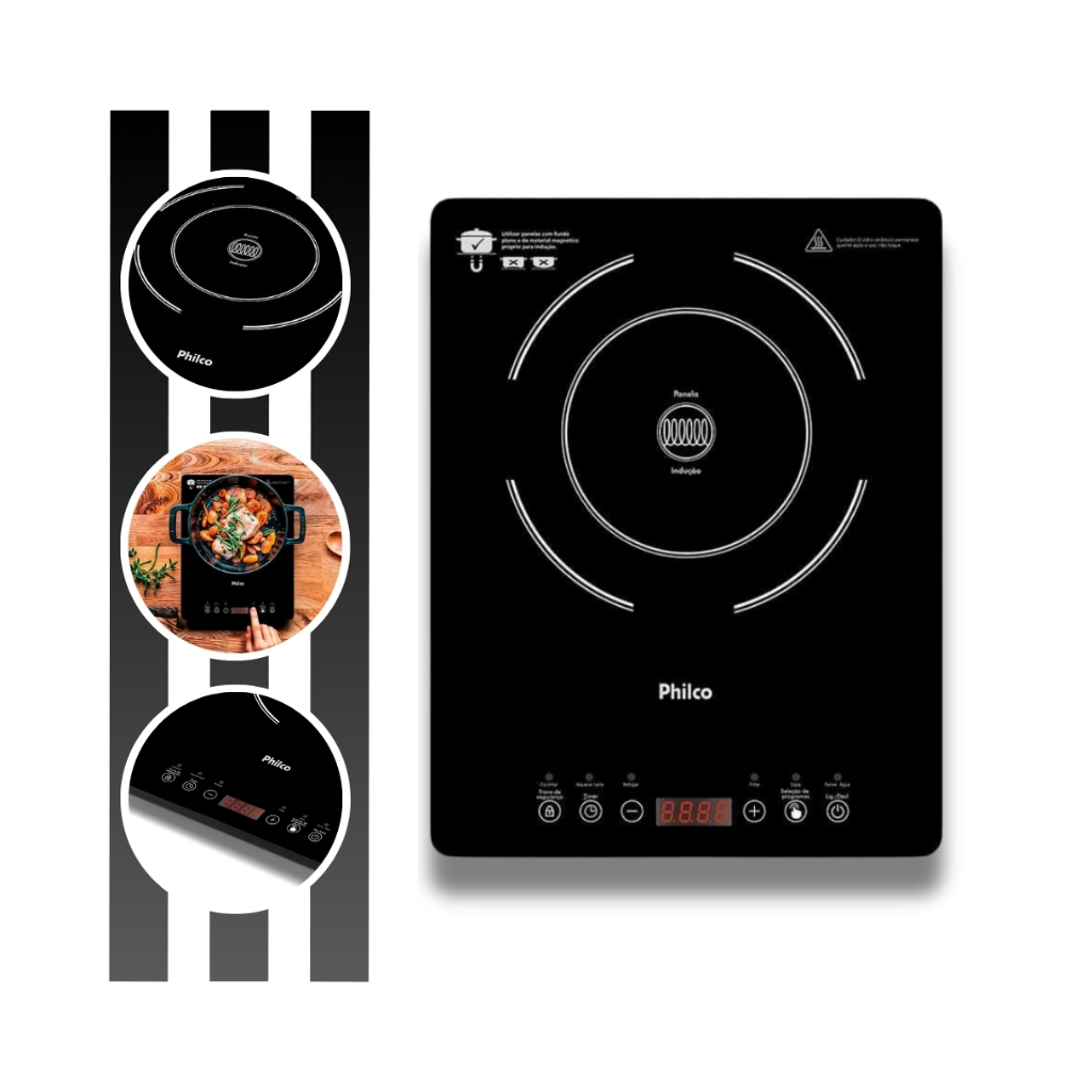 Cooktop de Indução Portátil Painel Touch PCT10A Philco