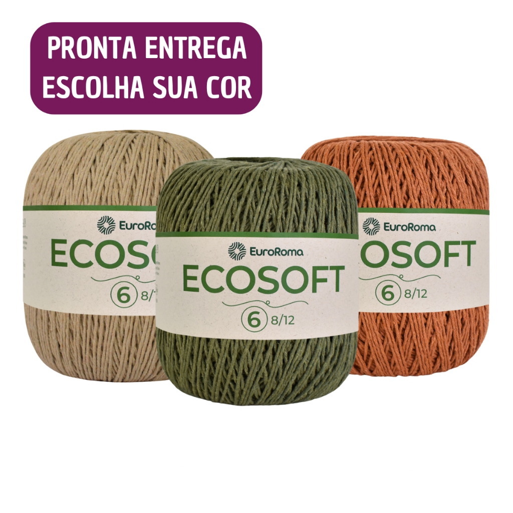 Barbante EuroRoma Ecosoft 422g Número 6 Fio Macio PROMO em Oferta na Shopee