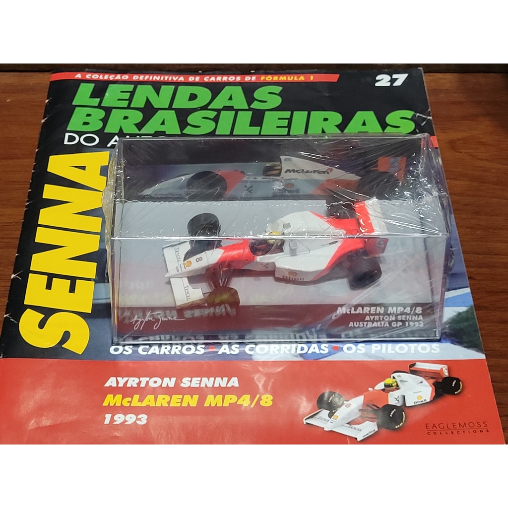 McLaren MP4/8 Ayrton Senna 1993 - Coleção Lendas Brasileiras do Automobilismo F1 - Carrinho Miniatura 1/43