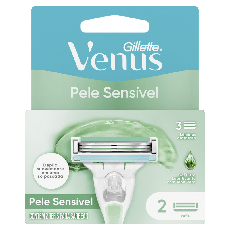 Refis Para Barbear Pele Sensível Com Gel Ultra Lubrificante Venus Gillette