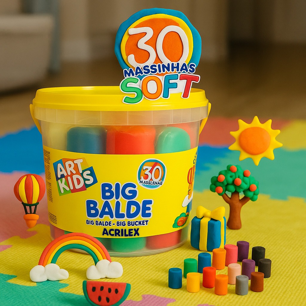 Massinha De Modelar Big Balde Com 30 Unidades Sortidas em Oferta na Shopee