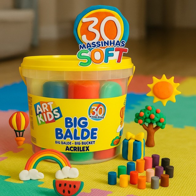 Massinha De Modelar Big Balde Com 30 Unidades Sortidas