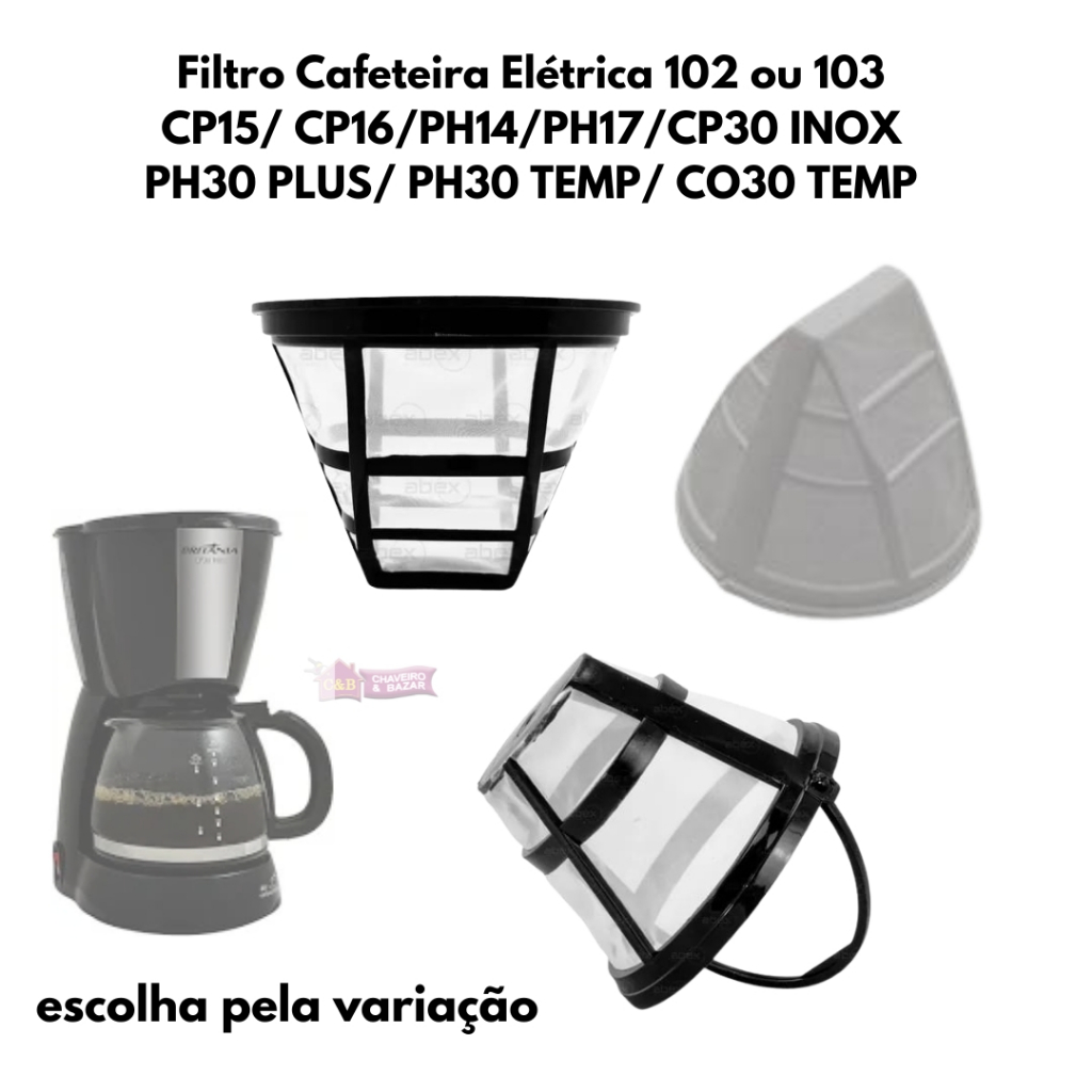 Filtro Cafeteira Eletrica Original CP15/ CP16/PH14/PH17/CP30 INOX/PH30 PLUS/ PH30 TEMP/ CO30 TEMP em Oferta na Shopee