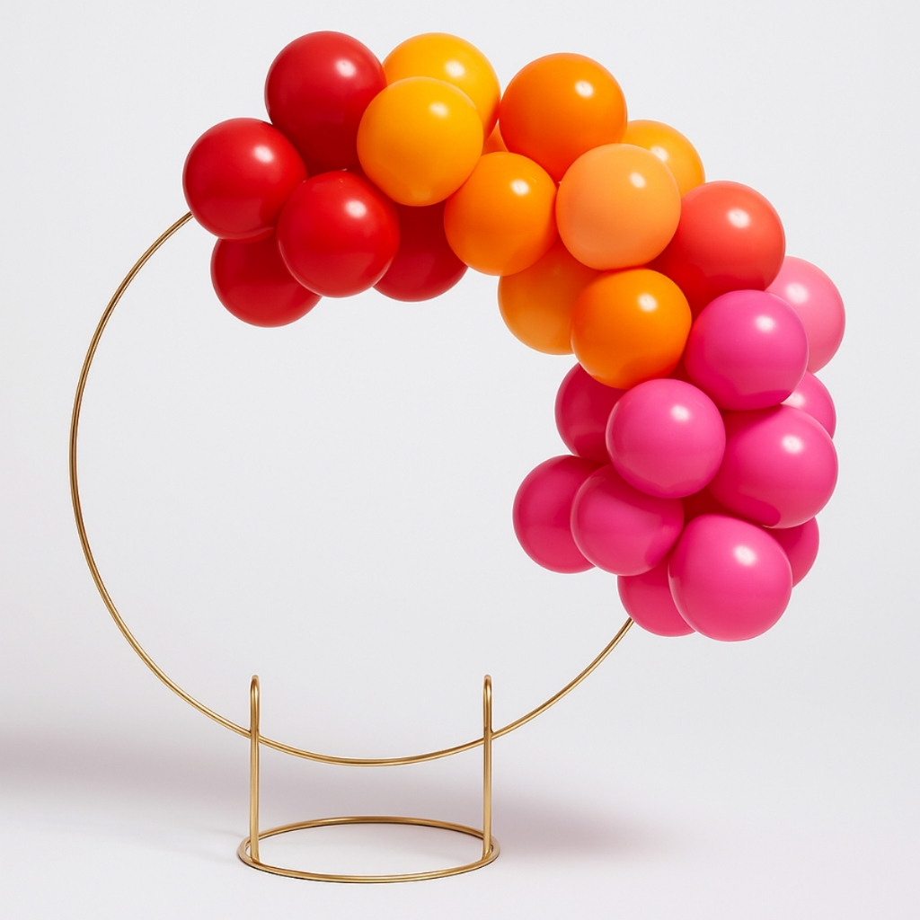 Mini Arco Redondo Mesa Painel Decoração Festa Balão 50cm Temático Festas Dourado Preto em Oferta na Shopee