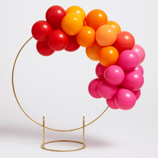 Mini Arco Redondo Mesa Painel Decoração Festa Balão 50cm Temático Festas Dourado Preto em Oferta na Shopee