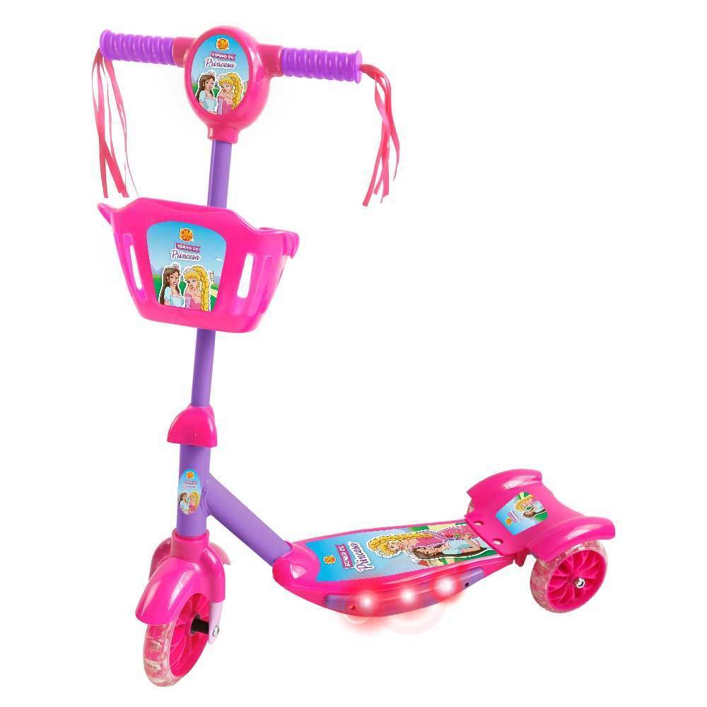 PATINETE MENINA/MENINO COM LUZ E MÚSICA E CESTINHA- PATINETE INFANTIL DMTOYS