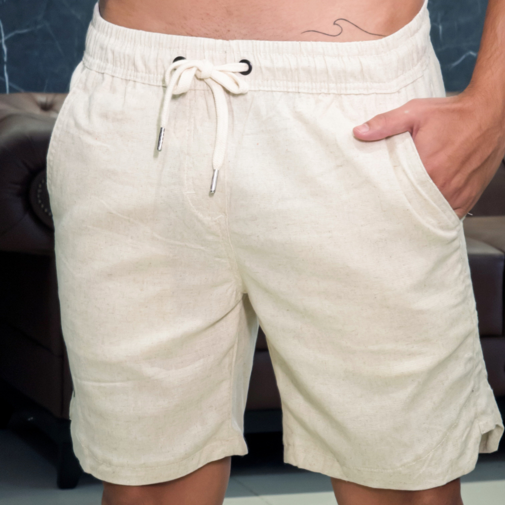 Bermuda Masculina Linho Detalhe Lateral Short Haryn
