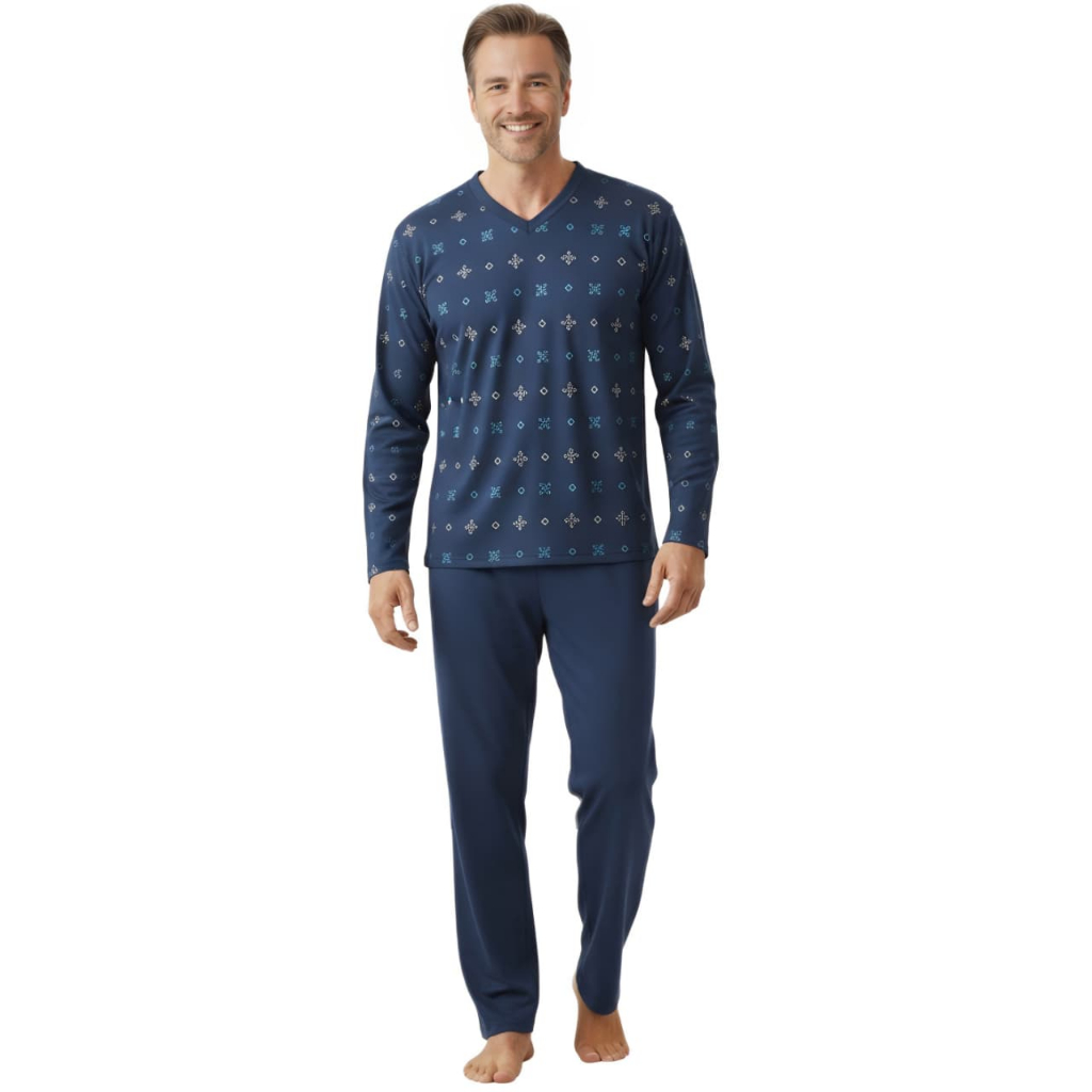 Pijama Adulto Homem Blusa Manga Longa E Calça Roupa Dormir