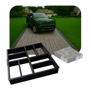 Bloquete Forma Molde Tijolinho Decriação de Jardim Concretado Pedras P/ Garagem 6cm - Easy Piso em Oferta na Shopee