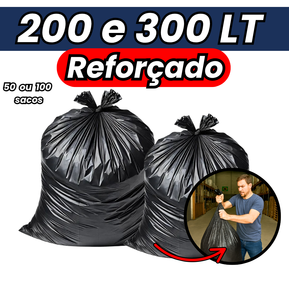 Saco de Lixo REFORÇADO preço de ATACADO - 200 Litros / 300 Litros em Oferta na Shopee