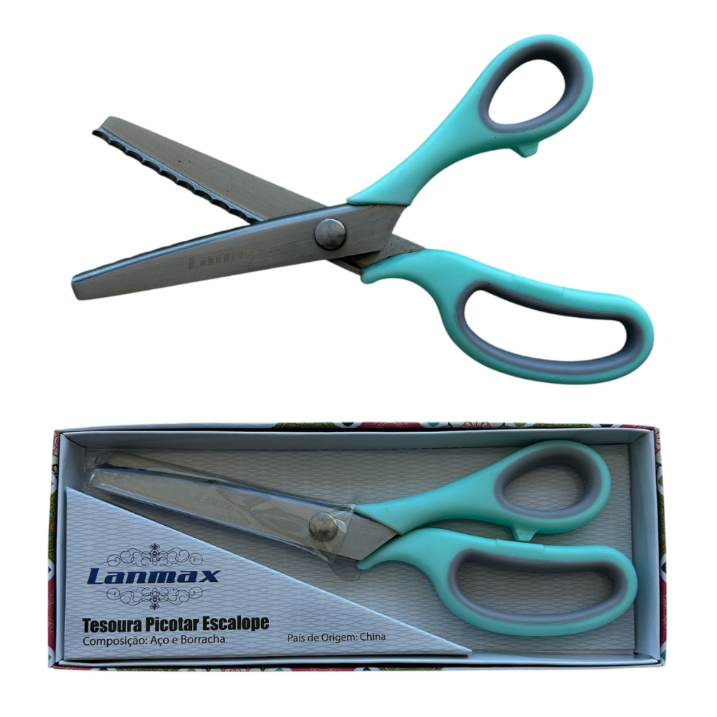 Tesoura Picotar Escalope Profissional Corte Costura Artesanato - Lanmax em Oferta na Shopee