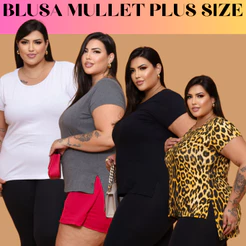 Blusa Feminina pra treinar Mullet Plus Size fitness Tshirt alongada tapa bumbum verão academia moda plus size sise