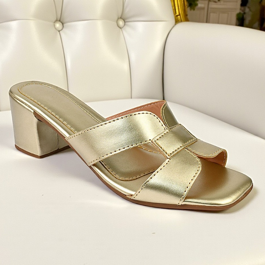 Sandália Feminina Salto Baixo Grosso Tamanco Confortável Tira H em Oferta na Shopee