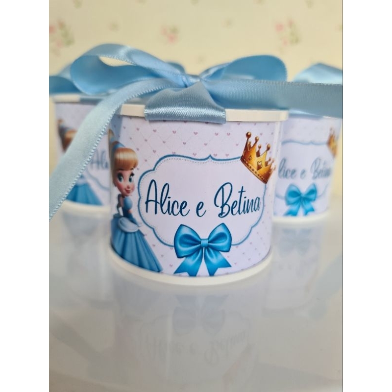 Kit Tubolata Personalizada 5x6 Cinderela/Lembrancinha Cinderela/Aniversário/Maternidade/Chá de bebê/Mêsversário/Casament