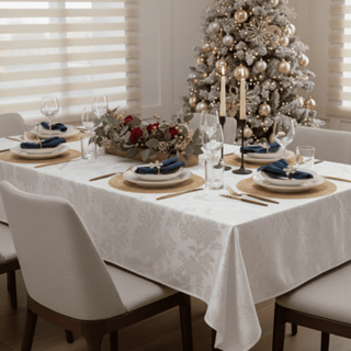 Toalha De Mesa Decoração 4 6 8 e 10 Lugares Bonita Estampada Jacquard - Envio Imediato em Oferta na Shopee