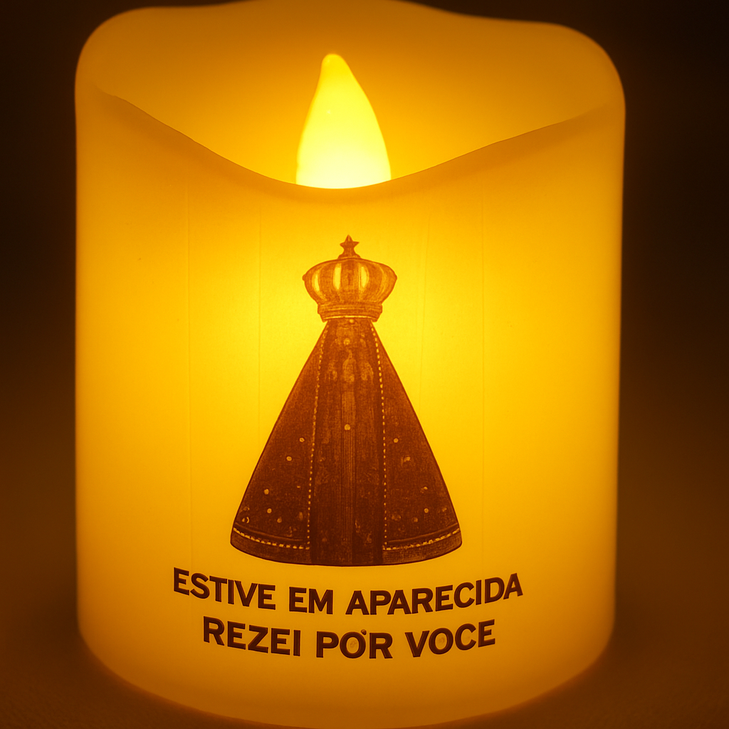 Vela Led Eletrônica  Nossa Senhora de Aparecida  C/ Pilhas